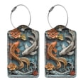 thumbnail image 3 of Sikiie Colorful Koi Fish Art Luggage Tag for Suitcase Leather Baggage Tag with Stainless Steel Loop Privacy Cover for Women Men Girls-1, 3 of 5