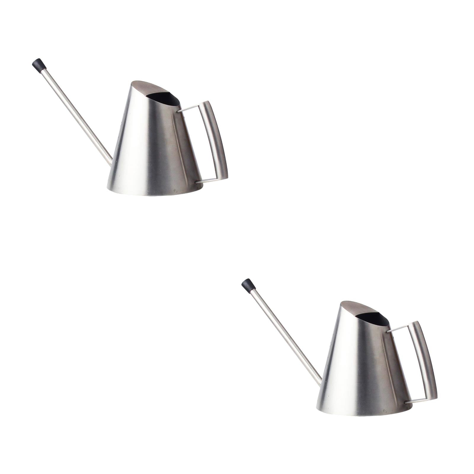 MLINS 2pcs Long Spout Watering Can Stainless Steel Water Can Pot Metal Gardening Sprinkler Watering Bucket for House Plants Succulents Flowers 400ml