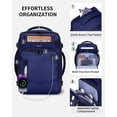 thumbnail image 3 of WANDF Travel Backpack with 16 Pockets,Airline Approved Carry on Luggage, Waterproof Personal Item Bag for Weekender Business Hiking(Blue 20L), 3 of 9