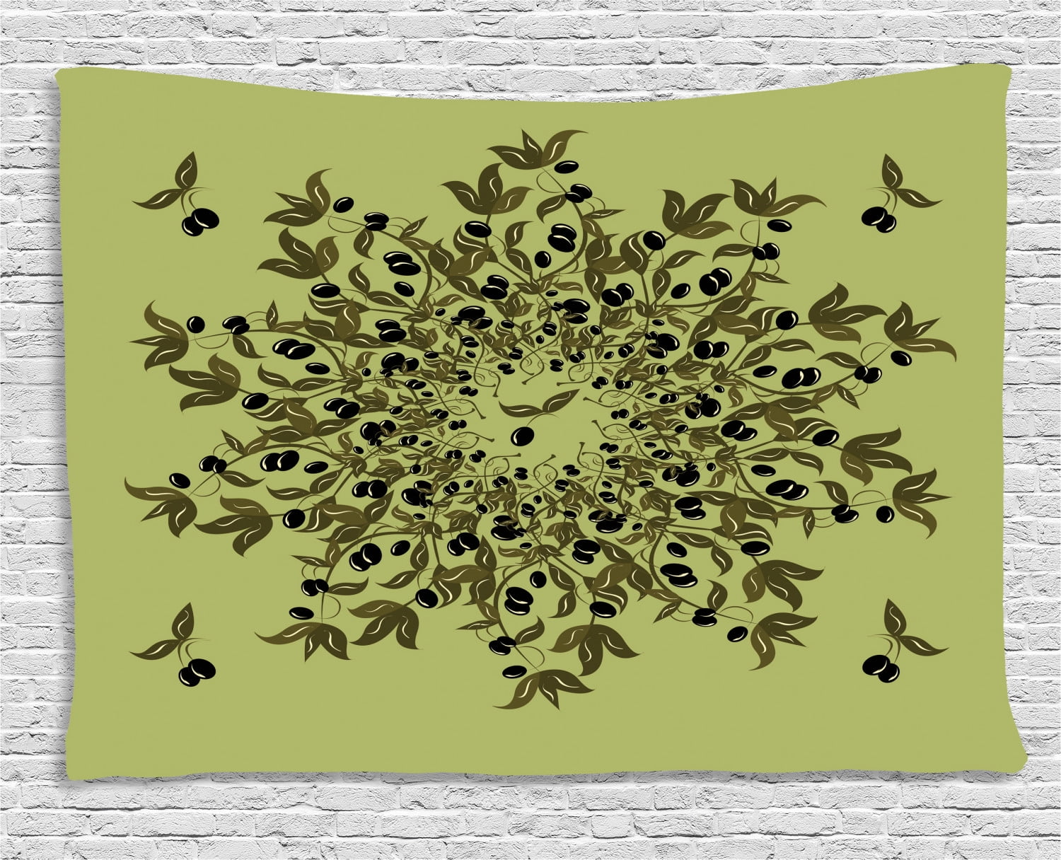black and green tapestry