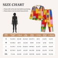 thumbnail image 4 of Kdxio Colorful Plastic Blocks Pattern Print Womens Pajamas Set Button Down 2 Piece Pjs Long Sleeve Oversized Sleepwear with Pockets-Small, 4 of 7