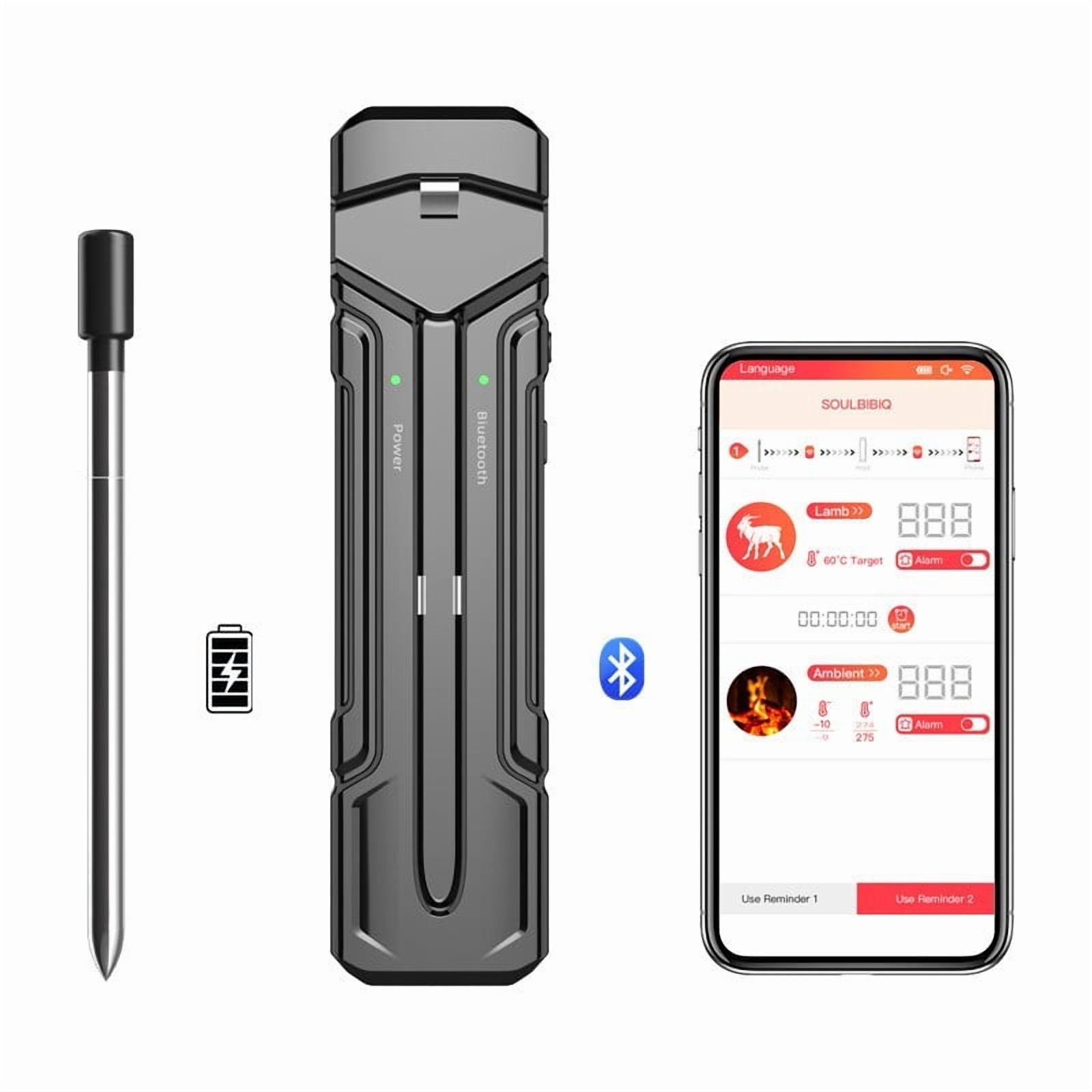 Wireless Bluetooth Meat Thermometer - Smart Probe for Oven BBQ Grill Cooking