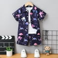 thumbnail image 6 of RUTAYY Children Boys Summer Outfits Sets Casual Beach Short Sleeve Shirt Shorts Two Piece Set Comfortable Playwear Daily Wear Cute Clothing, 9-10 Years, 6 of 7