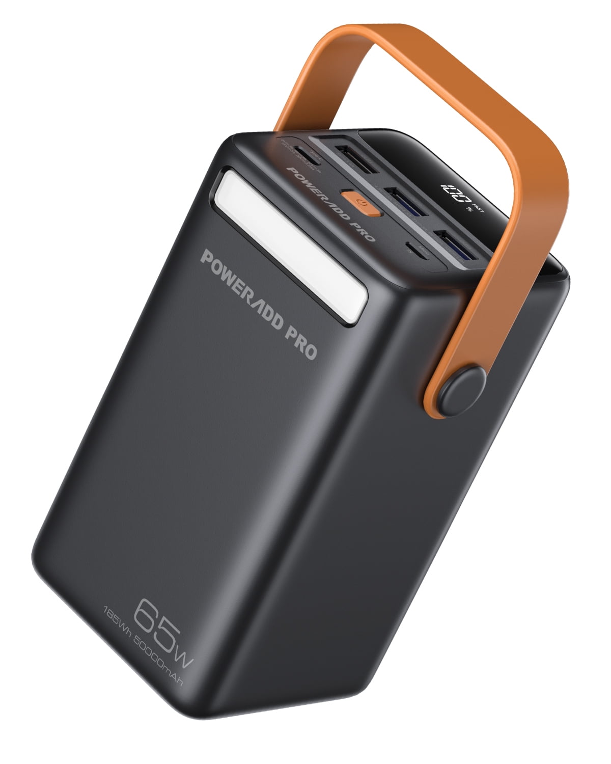 Power Bank 50000mAh PD 65W USB C Portable Charger with LED Display Fast Charging for Laptop iPhone Samsung for Outdoors Camping Travel - Black