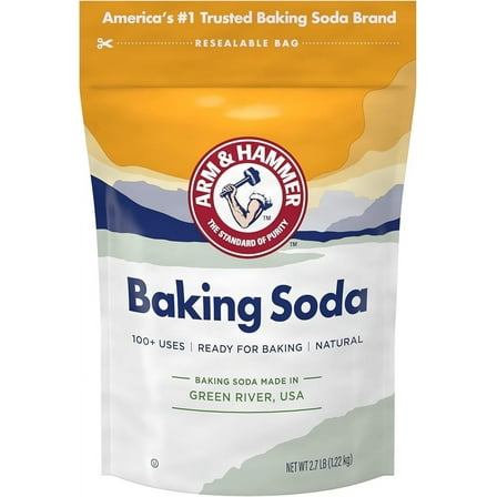 ARM & HAMMER Baking Soda Made in USA, Ideal for Baking, Pure & Natural, 2.7lb Bag