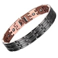thumbnail image 2 of LEEYNEER 1pc Men‘s Copper Magnetic Bracelet with 3500 Gauss Magnets  Adjustable Fit with Sizing Tool  Solid Copper & Black Enamel Design for Muscle Recovery & Blood Circulation Support, 2 of 5