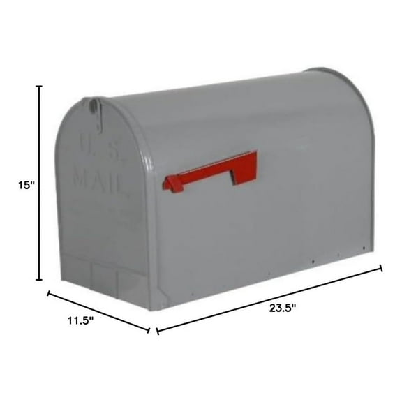 Group Jumbo Size Steel Rural Mailbox ST200000, Gray L8