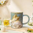 thumbnail image 5 of Easter Bunny Design Ceramic Coffee Mug, Handmade Stylish Tea Cup, Elegant Water Cup for Office and Home Kitchen Use, Perfect Festive Gift for Holiday Celebrations and Daily Beverage, Blue, 5 of 6
