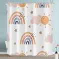 thumbnail image 2 of Rainbow Shower Curtain, Lovely Kids Rainbows Pattern Colorful Cute Cloud Sun Stars Cartoon Bath Curtains Waterproof Fabric with Hooks for Home Decor, 72Wx72H, 2 of 6