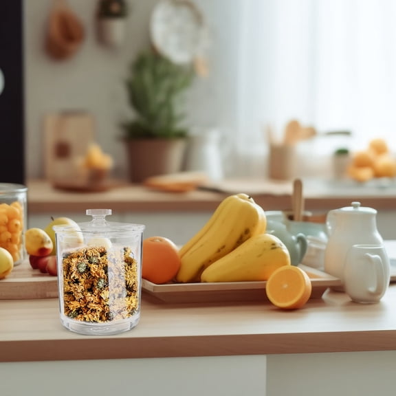 DEEPCRAFF Airtight Acrylic Canister for Tea, Grain, and Candy Storage - Transparent