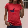 thumbnail image 5 of Zynoxe Independence Day T Shirts for Women Fashionable Round Neck Graphic Tees Patriotic Short Sleeve Going Out Summer Tops (#02 Red,2XL), 5 of 7