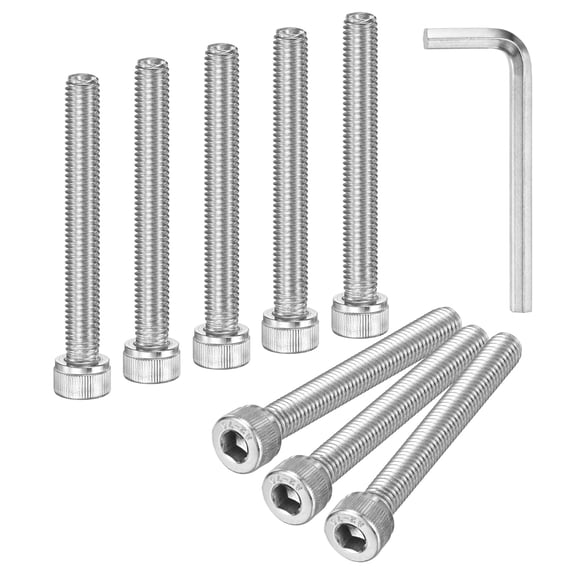 Uxcell 10-Pack M8 x 65mm Hex Socket Head Cap Screws Bolts, 304 Stainless Steel Machine Bolt Full Thread Precision Fasteners
