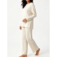 thumbnail image 4 of MecTo Sleepwear Loose Side Split Wide Leg, Pajamas Set (Women's), 4 of 8