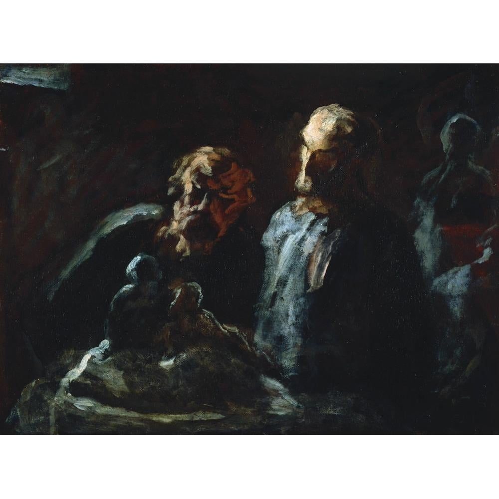 Honoré Daumier 14x11 Black Modern Framed Museum Art Print Titled - Two Sculptors