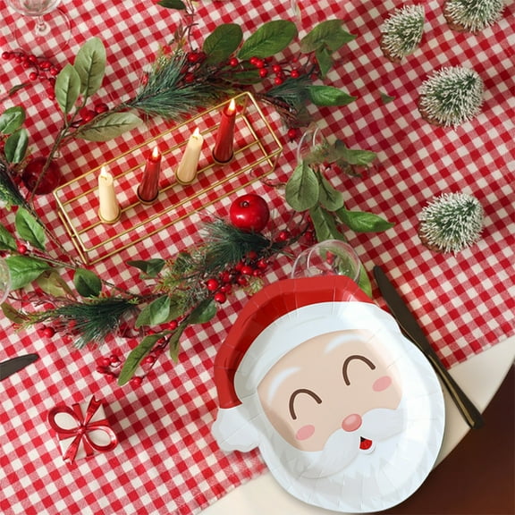 Grrvtrz Christmas Party Decoration Supplies Disposable Paper Plates Father Christmas Dinner Plates Deer Plates Party Home Decoration Plates,Decoration Supplies,Home Decor