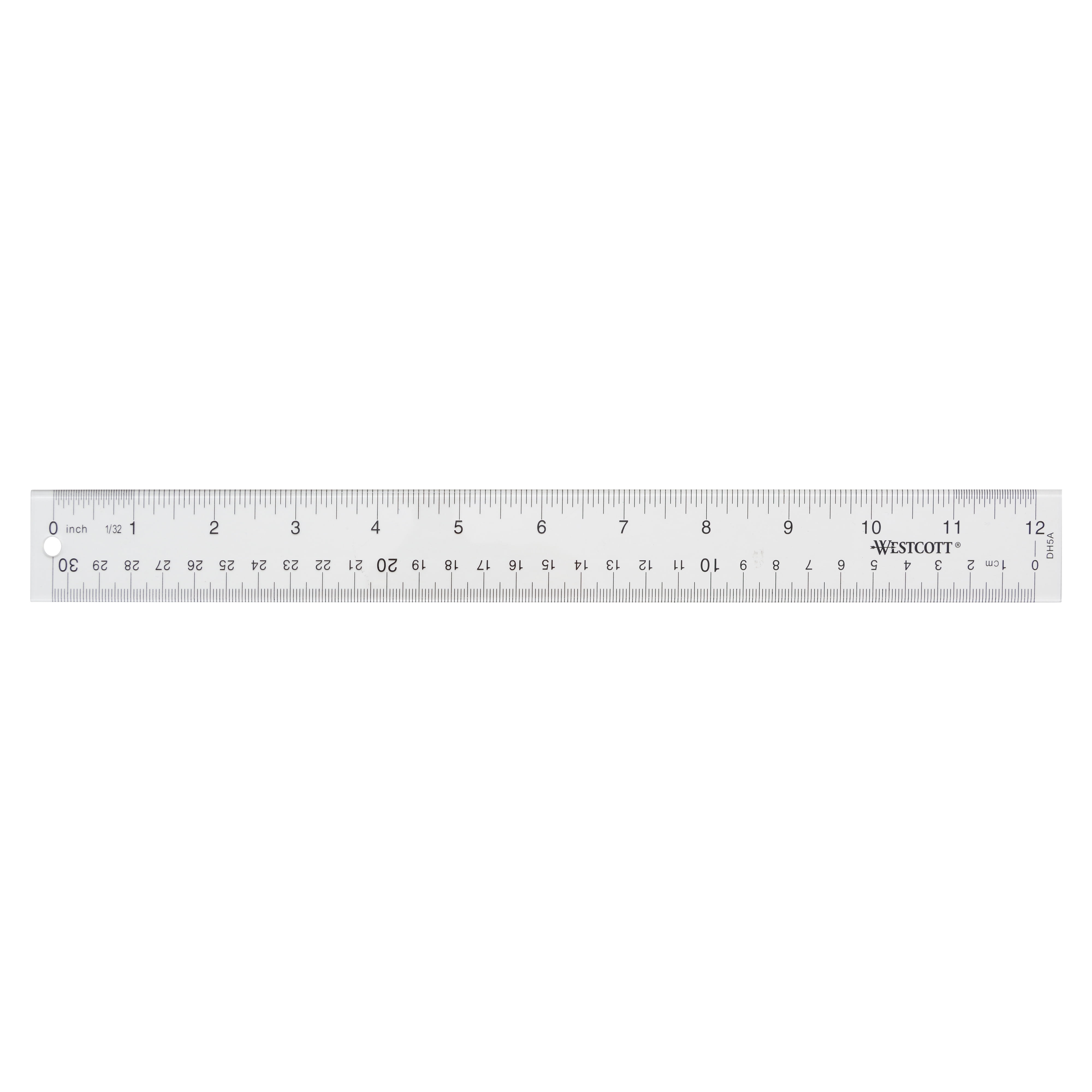 Westcott® English and Metric Shatterproof Ruler, 6 Long, Clear