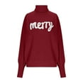 thumbnail image 6 of Busydd Christmas Sweaters for Women Trendy Merry Christmas Turtleneck Women Sweaters Casual Comfy Long Sleeve Pullover Women's Sweaters XL, 6 of 9
