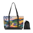 thumbnail image 7 of FORMRS Canvas Laptop Tote Bag for Women with 15.6" Computer Compartments Shoulder Handbag, Art Path, 7 of 7