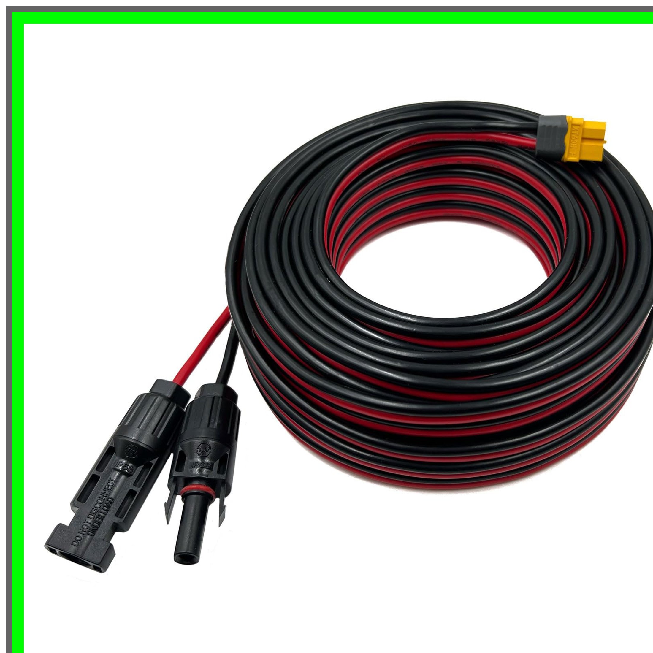 XT60 Solar Connector Extension Cable 12AWG for Power Stations 50FT
