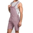 thumbnail image 2 of Dellytop Mens Solid Color Pockets Bib Overalls Romper Shorts Pink L, 2 of 4