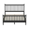 thumbnail image 4 of Modern Queen Size Wood Platform Bed with 2 Nghtstands, Classic 3 Pieces Bedroom Sets with Gourd Shaped Headboard and Footboard, No Box Spring Needed,Black, 4 of 7