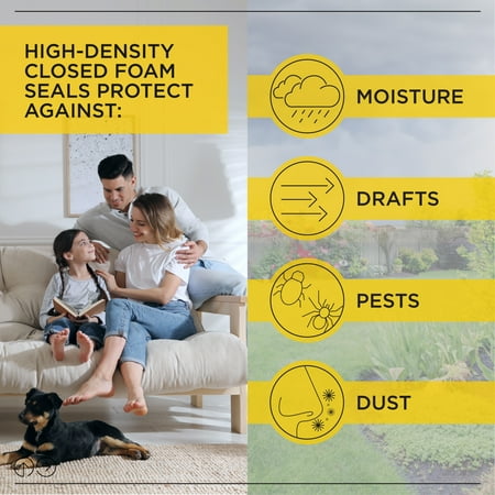 M-D Building Products 91850 White Aluminum and Vinyl-coated Foam Heavy-duty Screw-on Top and Sides Door Seal Kit