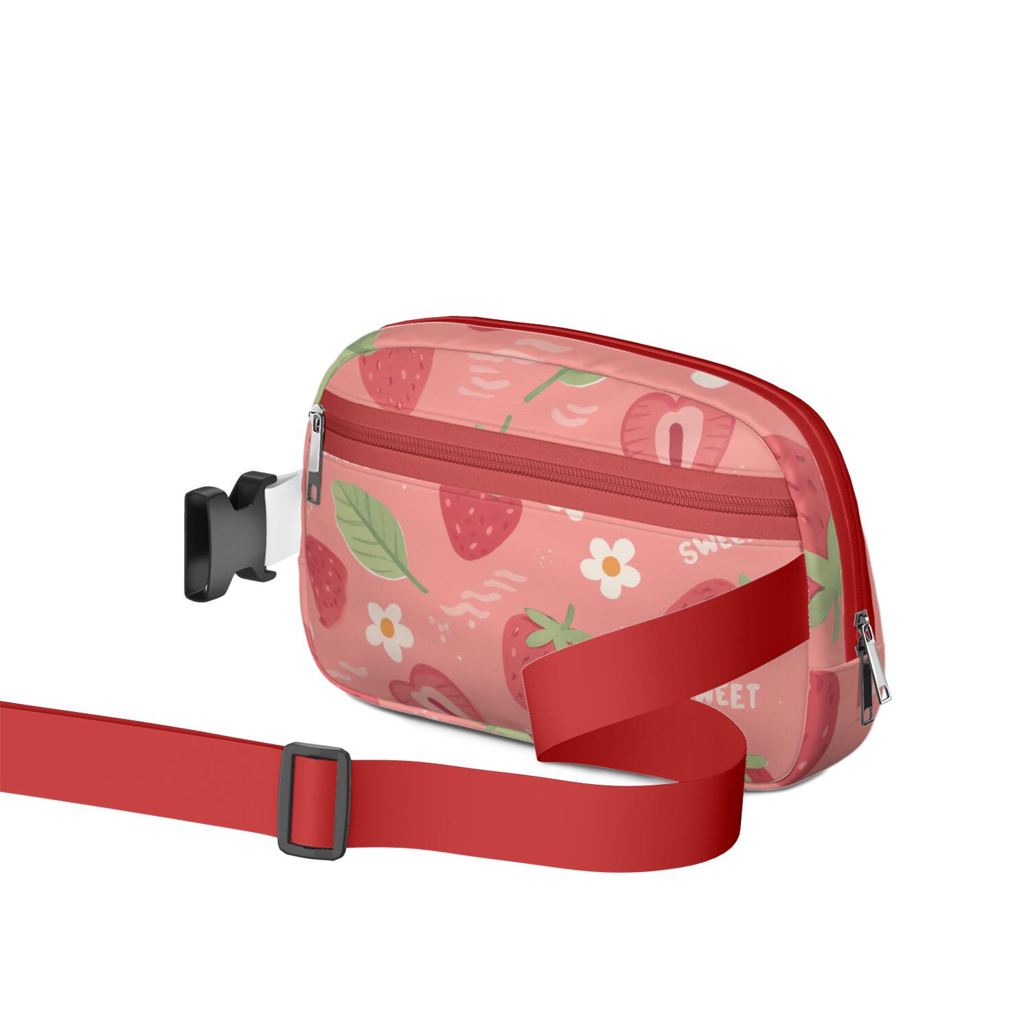 Crossbody Fanny Pack for Sports Enthusiasts Commuters Waist Bag & Hip Bum Bag with Adjustable Strap for Outdoors Workout Traveling Strawberry Sporty Waist Pack