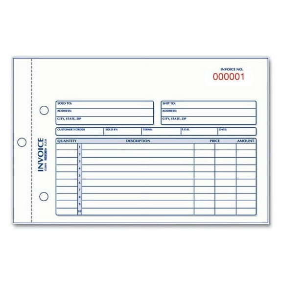 Invoice Book, Two-Part Carbonless, 5.5 X 7.88, 1/page, 50 Forms | Bundle of 2 Each