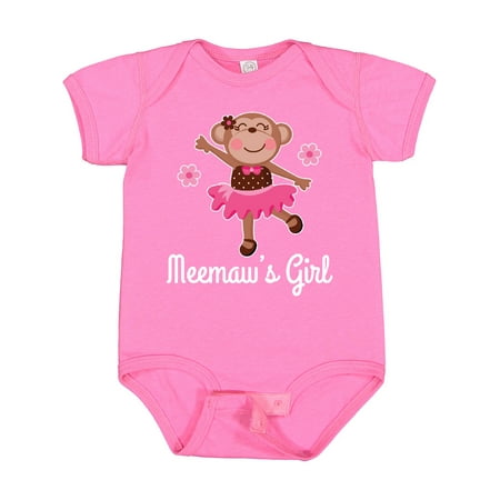

Inktastic Meemaw Girl Ballerina Monkey Gift Baby Girl Bodysuit