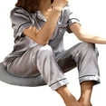 thumbnail image 3 of KEINXS Ladies Women Casual Satin Silk Soft Comfort Pyjamas Set Long Sleeve Nightwear, 3 of 3