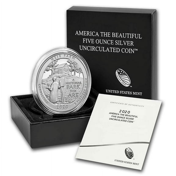 2020-P 5 oz Silver ATB Weir Farm Historic Site (w/Box & COA)