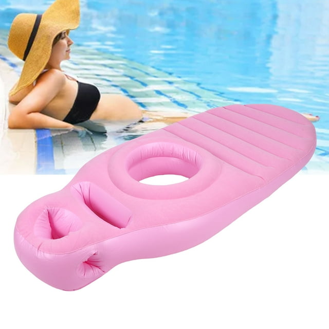 Full Body Airbed with Belly Hole Ultra Comfortable Lightweight PVC Inflatable Pool Float for Sleeping Support
