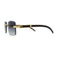 thumbnail image 4 of 90s Music Mogul Gangster Rapper Rimless Narrow Rectangle Luxury Sunglasses Gold Brown Smoke, 4 of 4