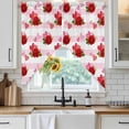 thumbnail image 6 of Red Roses Swag Valances for Windows, Kitchen Window Curtains Over Sink, Valentine's Day Flowers Love Stripes Pink Window Treatment Curtains for Living Room/Bedroom Curtains 2 Panel Sets 36"x45", 6 of 8