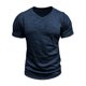 thumbnail image 1 of Ceisia Men's Summer Gift Casual Solid Color V-Neck Long Sleeve Shirt - Comfortable Daily Outdoor Wear, 1 of 8