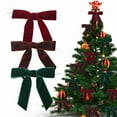 thumbnail image 2 of 24 Pcs Velvet Christmas Bows for Christmas Tree 4.72" Rustic Crafts Gift Velvet Ribbon Bows Twist Tie Bows for Xmas Wreaths Garland Gift Wrapping Wedding Decor(Red,Green, Brown), 2 of 7