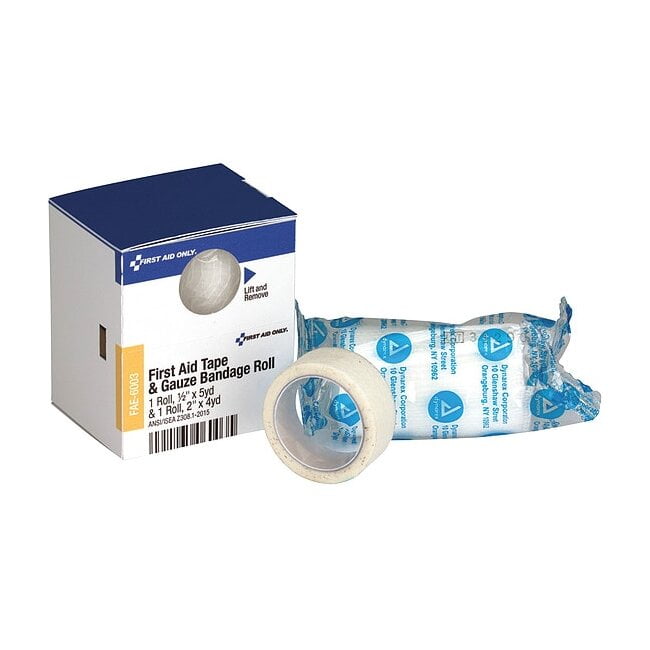 SmartCompliance First Aid Tape/Gauze Roll Combo 0.5" x 5 yd Tape 2" x 4 yd Gauze FAE6003