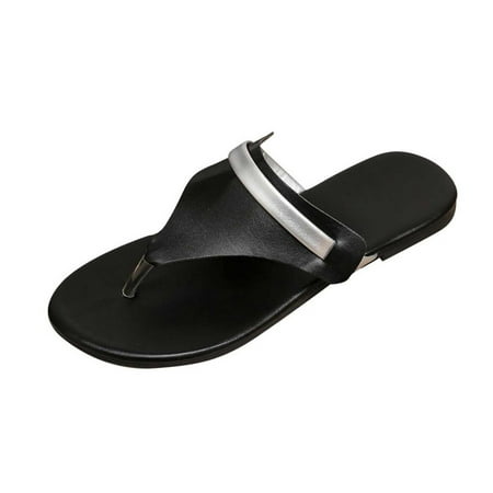 

CYMMPU Women s Slippers Women s Print Flat Heel Casual Vacation Open Toe Beach Sandals