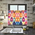 thumbnail image 4 of Yayeee Kitchen Curtains Tier Pair Light Filtering 27"x36" Rod Pocket Short Cafe Window Panel, Colorful Jars, 4 of 7