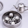 thumbnail image 2 of ABPETE Small Stainless Steel Tea Set with 330ml Teapot, 4 Cups & Tray, Children's Tea Set, Complete Set of Drop Resistant Stainless Steel Tea Set, 2 of 8