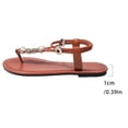 thumbnail image 6 of Kinrui Strappy Flat Sandals for Women Comfortable Open Round Toe Sandals Dressy Beach Thong Flip Flop Slides 5.5, 6 of 10