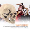 thumbnail image 3 of Máscara De Calavera De Cabeza Completa Casco De Calavera Realista Con Mandíbula Móvil Máscara De Esqueleto 3D Decoración De Miedo Espeluznante Para Fiesta De Disfraces De Halloween (Gris/Blanco) Advancent HA026625-01, 3 of 6