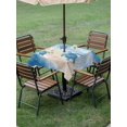 thumbnail image 4 of Outdoor Tablecloth with Umbrella Hole for Patio/Picnic/Party/Camping, Blue Coastal Turtle Waterproof Table Cloth Square Cover Washable, Sea Nautical Summer Beach Ocean (60"x 60"), 4 of 9