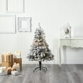 thumbnail image 6 of Nearly Natural 4ft. Flocked White River Mountain Pine Artificial Christmas Tree with Pinecones and 100 Clear LED Lights, Green, 6 of 8