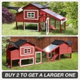 thumbnail image 6 of MEDEHOO Chicken Coop Expandable Chicken House for Outdoor with Wheels Nesting Box, Leakproof Pull-Out Tray & UV-Resistant Roof Panel, Red, 6 of 8