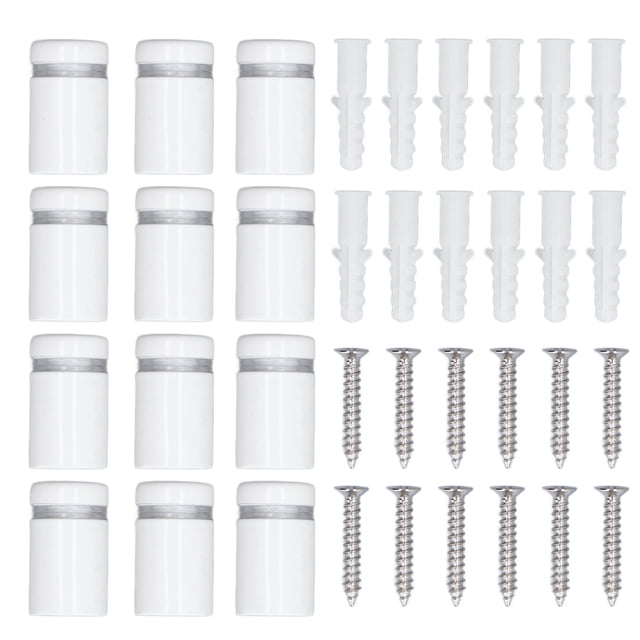 12 Uds tornillos de separación letrero de pared de acero inoxidable Hardware publicitario clavo para acrílico 16x25mm