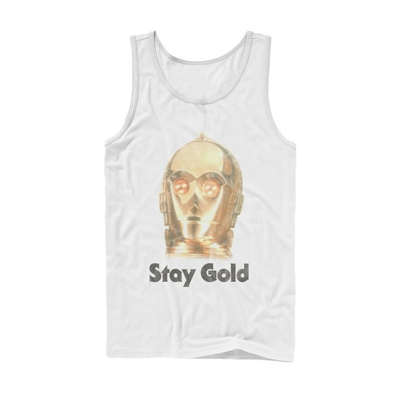 Men's Star Wars: The Rise of Skywalker C-3PO Stay Gold  Tank Top White X Large