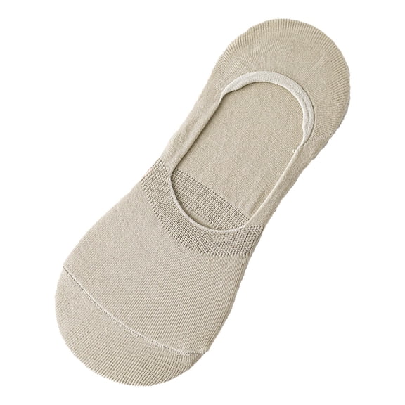 Hot Sales No Show Socks for Women Under $2 GIJNRIUIUA Beige No-Show Socks Women's Combed Cotton Socks Summer Solid Color U Shaped Silicone Anti Slip Socks Athletic Socks