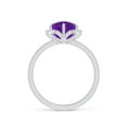 thumbnail image 2 of ANGARA Natural Tulip-Inspired 2.1 ct Amethyst Ring with Diamond Halo in 14K White Gold for Women (Size-8mm) | February Birthstone, Anniversary, Jewelry Gift for Women | Natural Amethyst Ring, 2 of 7