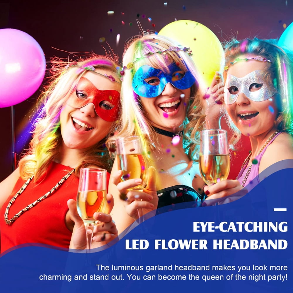 36pcs light-up headwear (12* light-up headbands, 12* transparent light-up braids, 12* light-up butterfly braids) suitable for parties, weddings, birthdays, photography, camping trips, and concerts